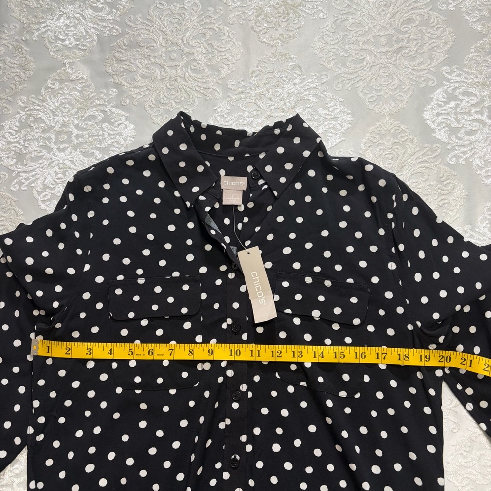 Chicos Easy Shirt Button Down Collared Shirt Blac… - image 7